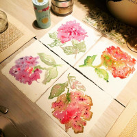 Flores de Sal - Watercolours on Handmade paper from the Khadi mill in South India